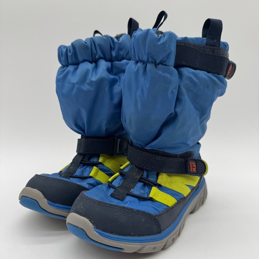 Stride Rite Made2Play Boys Blue Sneaker Snow Boots Size 13.5 Wide 200g Insulated